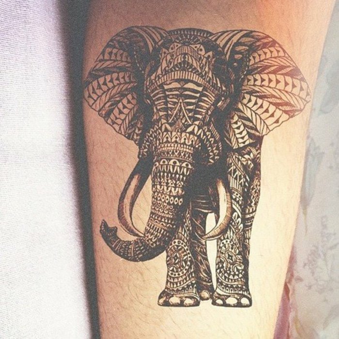 geometrische-Tattoo-Vorlagen-Elefant-Zeichnung