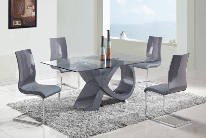 graue-gestaltung-esstisch-mit-stühlen-moderne-esszimmer-möbel