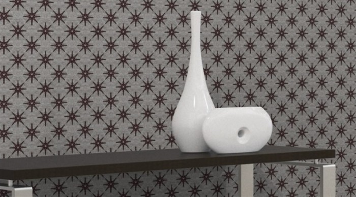 graue-moderne-gestaltung-an-der-wand-weiße-vase