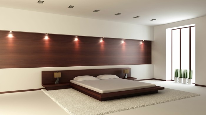 kreative-wandfarben-ideen-super-schönes-schlafzimmer-in-braun-und-weiß