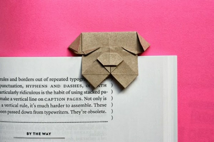lesezeichen-selber-machen-origami-basteln-kleiner-süßer-hund