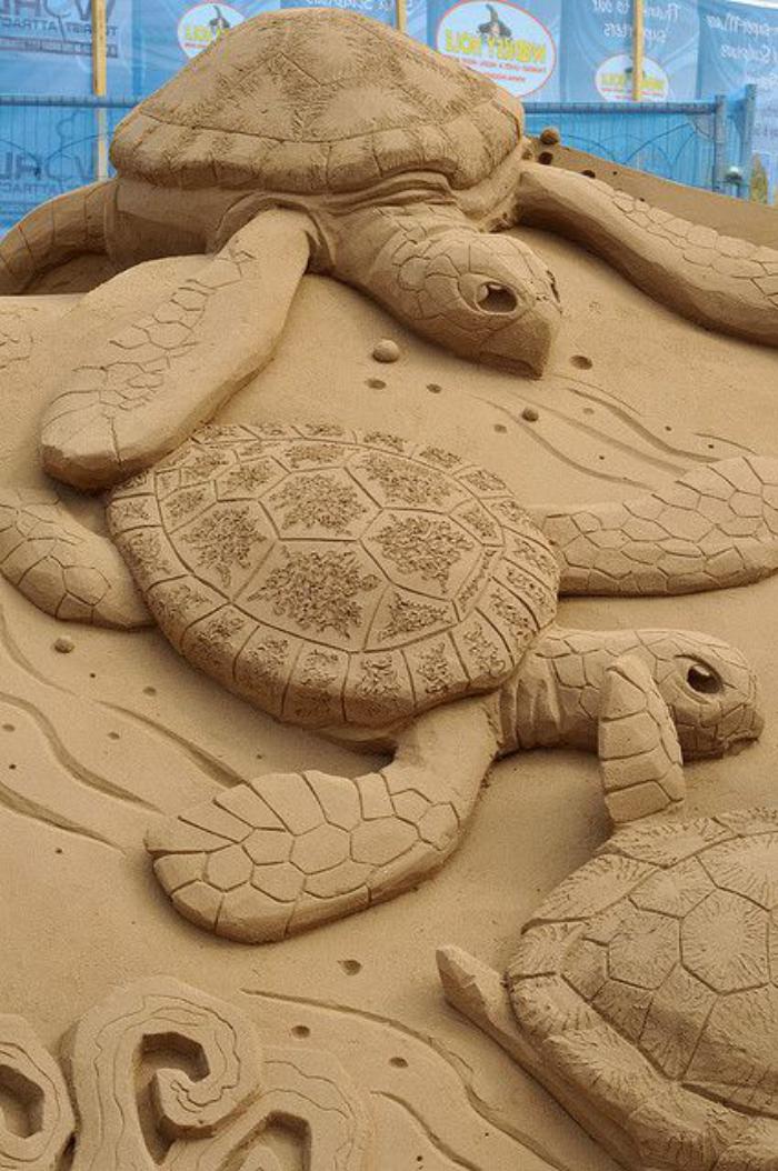 moderne-Skulpturen-aus-Sand-Sumpfschildkröten