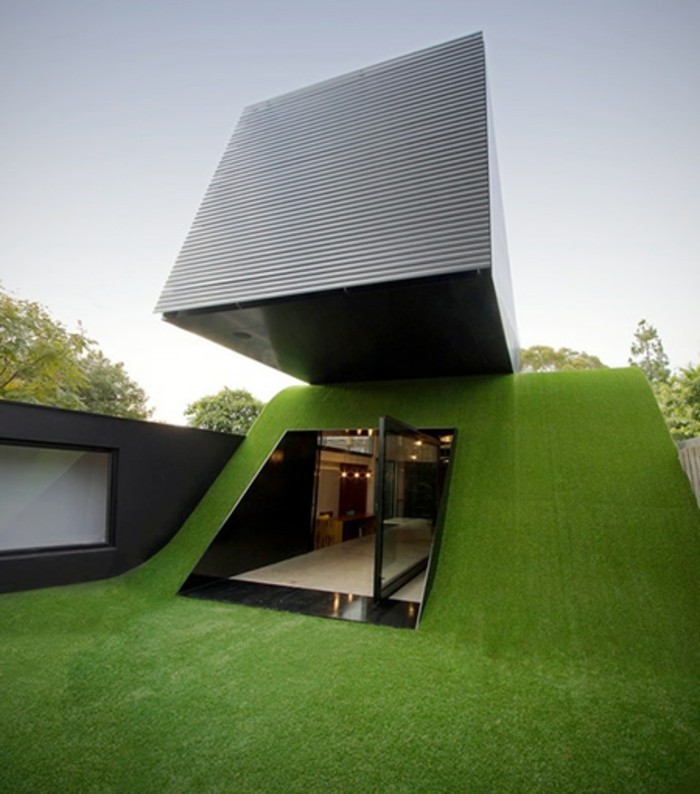 modernes-architektenhaus-minimalistisches-hausmodell-grünes gras