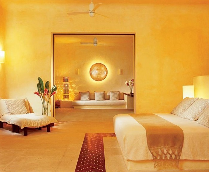 wandfarbe-gold-unikales-schlafzimmer-gestalten-attraktives-design