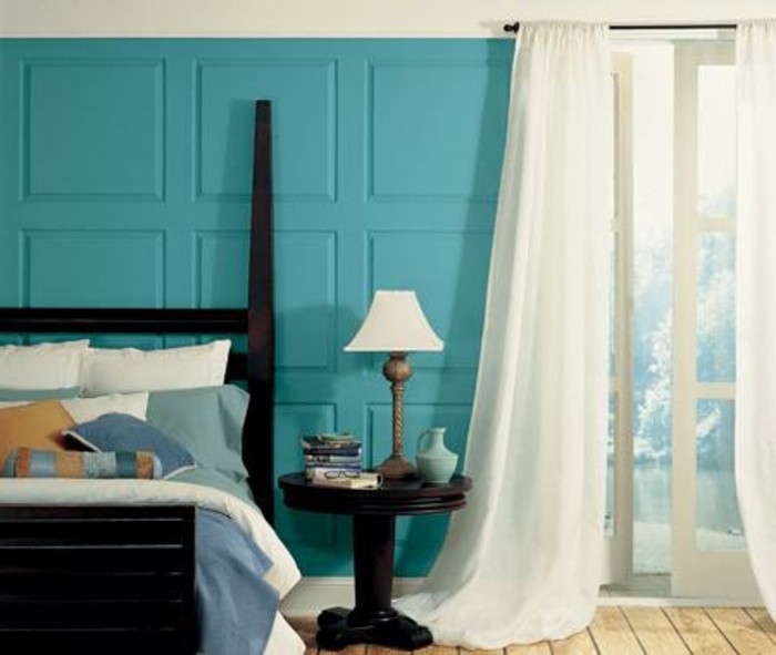 wandfarbe-türkis-unikales-modell-schlafzimmer-design