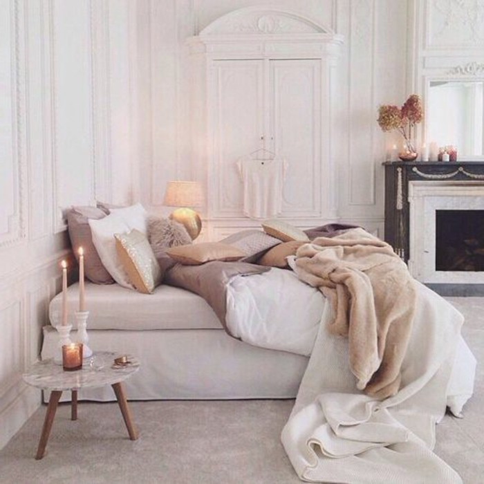 wandfarbe-weiß-sehr-romantisches-schlafzimmer