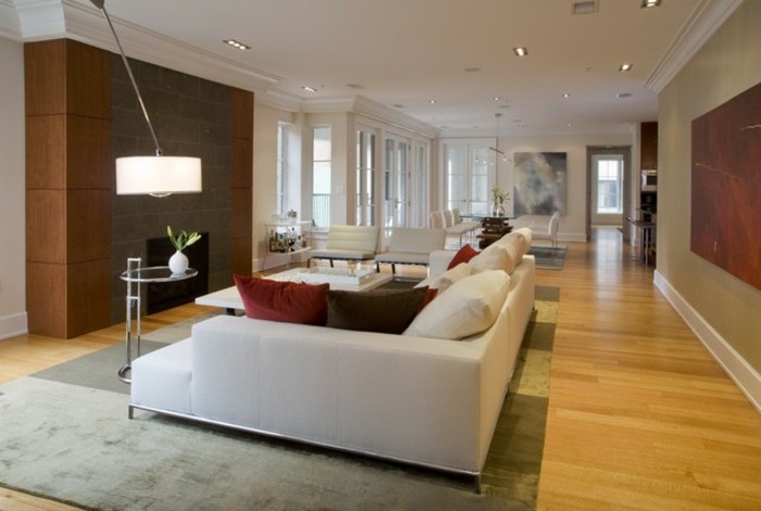 wohnzimmer-streichen-ideen-helle-farben-modernes-weißes-sofa