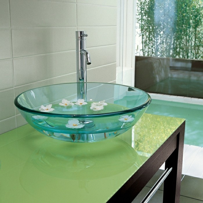 Glas-Waschbecken-glanz-optik-grüne-farbe