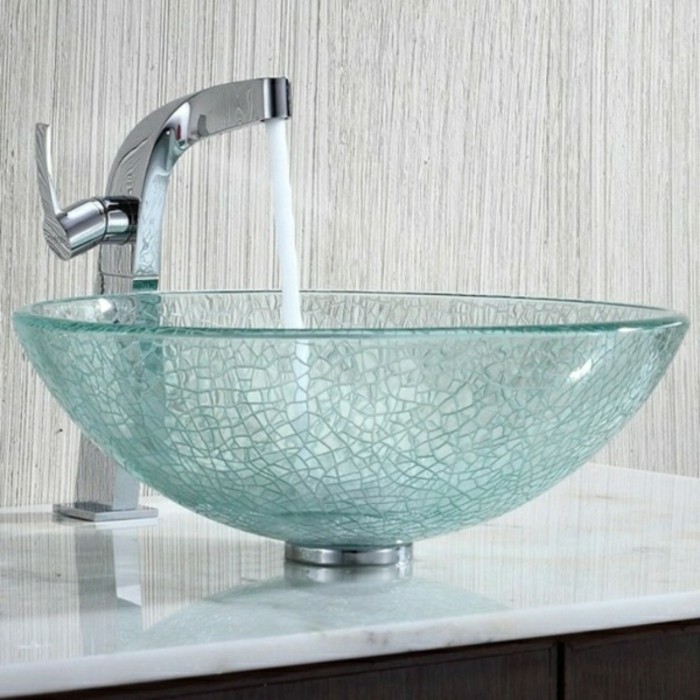 Glas-Waschbecken-marmor-platte