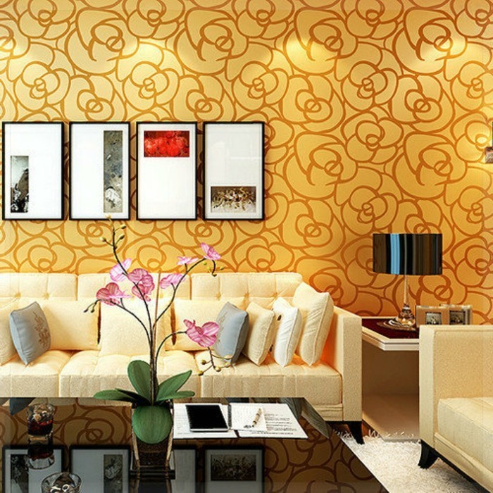 farbe-cappuccino-und-gold-zusammenbringen-schönes-wohnzimmer-einrichten