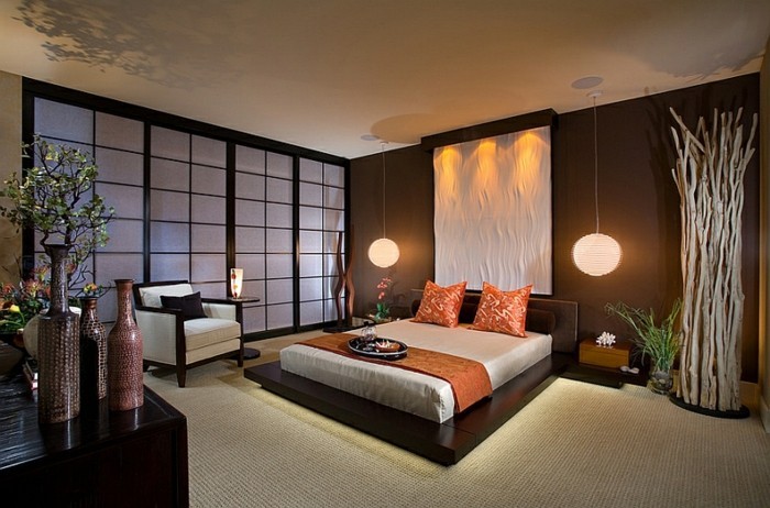unikales-schönes-schlafzimmer-mit-modernen-hängeleuchte