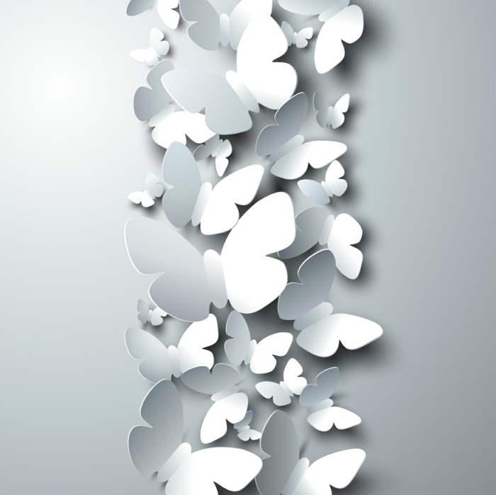 wunderschöne weiße schmetterlinge aus papier gemacht