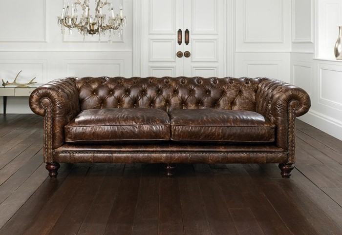 Leder-Zweisitzer-Sofa-ein-stillvoller-Möbel