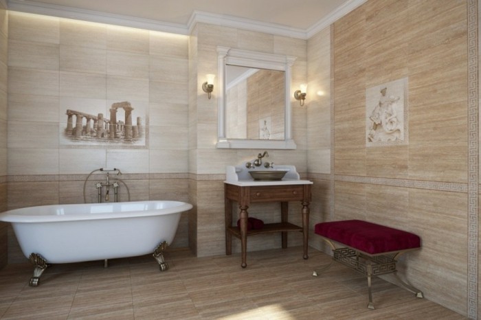 badezimmer-bodenfliesen-holzoptik-retro-badewanne-in-weiß-spiegel-mit-weißem-rahmen