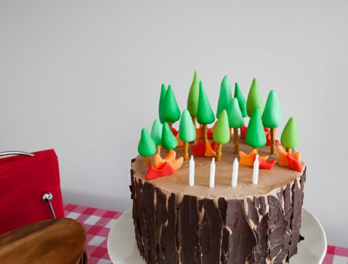 diy birthday cake easy diy planes fire rescue birthday cake with forest trees and