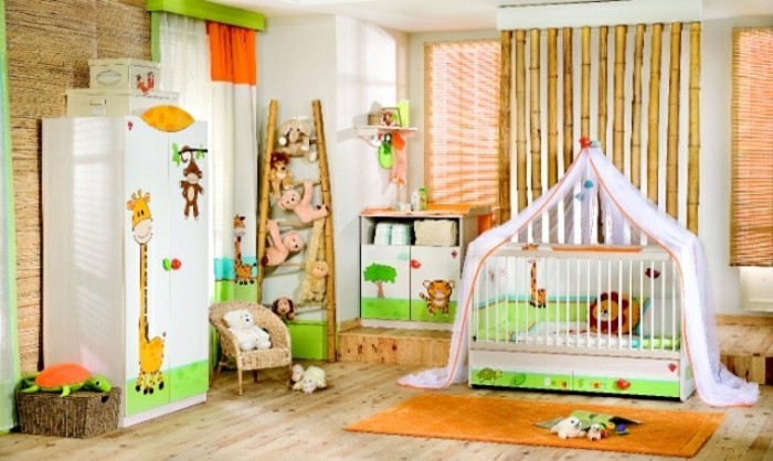 einmaliges-design-babyzimmer-bunte-farben-schöne-babybetten