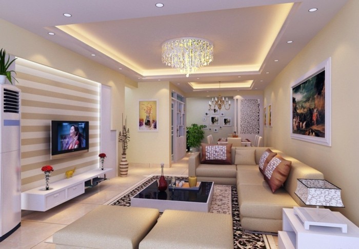 farbgestaltung-wohnzimmer-moderne-weiße-schön-dekorierte-wände