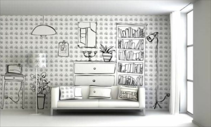 kreative-moderne-wohnzimmer-wandgestaltung-regale-an-der-wand