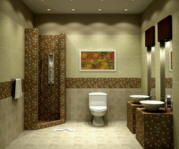 Luxus-Dusche-mit-braunem-Mosaik