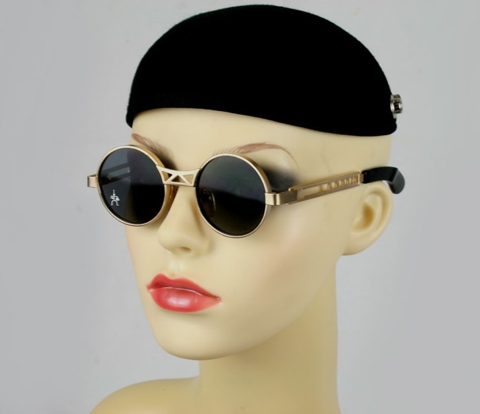 neue Sonnenbrille mit silbernem Gestell und Leob\u00fcgeln Accessoires Sonnenbrillen runde Sonnenbrillen 
