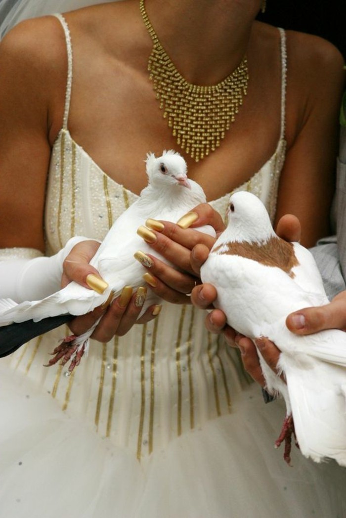 Tauben-für-Hochzeit-sehen-sich-einander