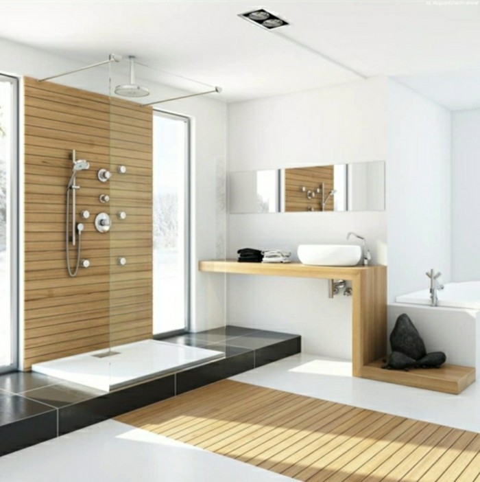 Waschtisch-Holzplatte-duschkabine-holz-modern