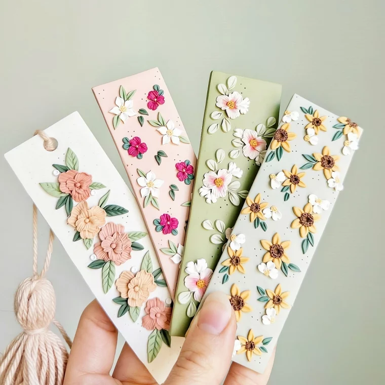 lesezeichen selber machen diy lesezeichen aus papier mit 3d blueten sugarmoonclay