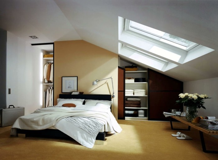 Einbauschrank-für-Dachschräge-freien Raum-optimal-ausnutzen-Einrichtungsideen-Schlafzimmer1