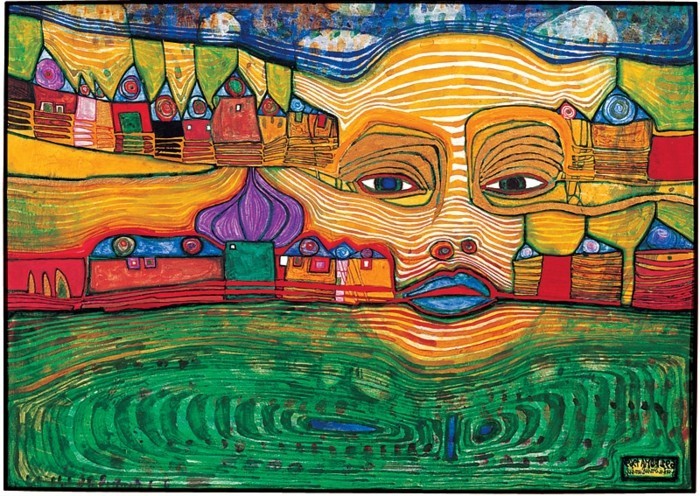Hundertwasser-Friedenreich-Architektur-Kunst-Natur-Gesicht