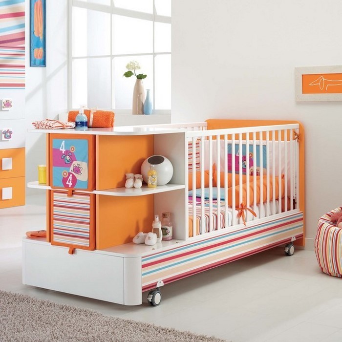 Kinderzimmer-gestalten-Babyzimmer-mit-orangen-elementen