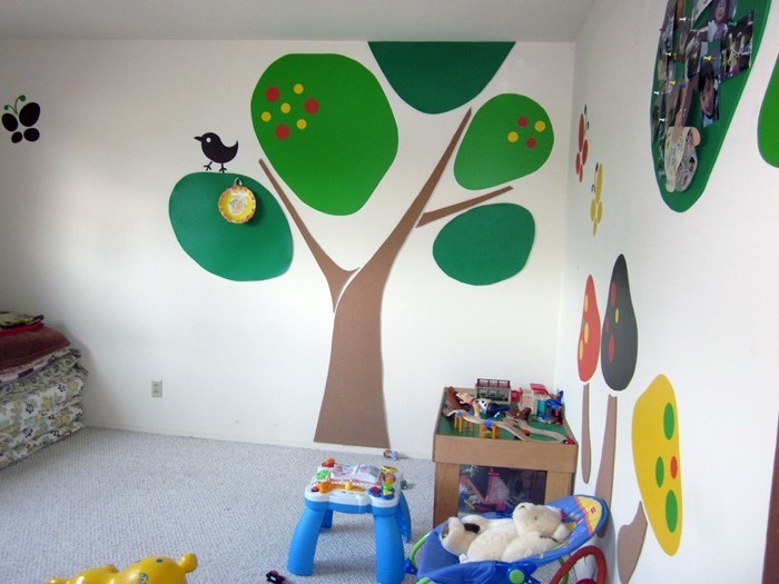 Kinderzimmer-gestalten-Kindzimmer-mit-Bäumen