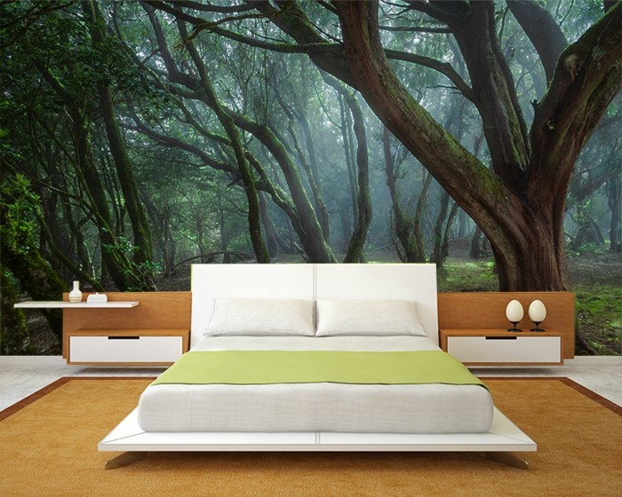 Wanddeko-Schlafzimmer-wie-ein-Wald