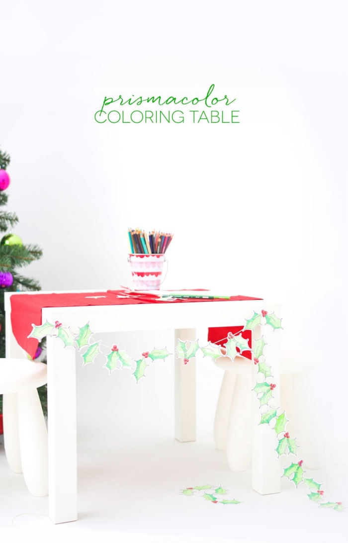 bastelideen mit papier, tisch festlich dekorieren, weihnachtliche tischdeko, diy girlande
