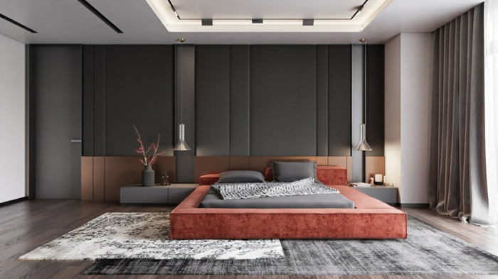 ideen für schlafzimmer moderne einrichtung zimmer dekorieren designer zimmereinrichtung großes bett graue wände