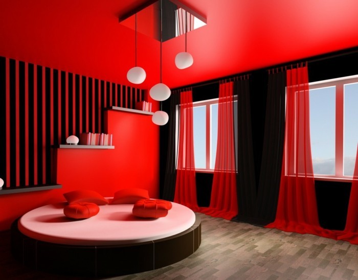 luxus-schlafzimmer-einrichten-extravagante-wandfarben-ideen-rot-überall