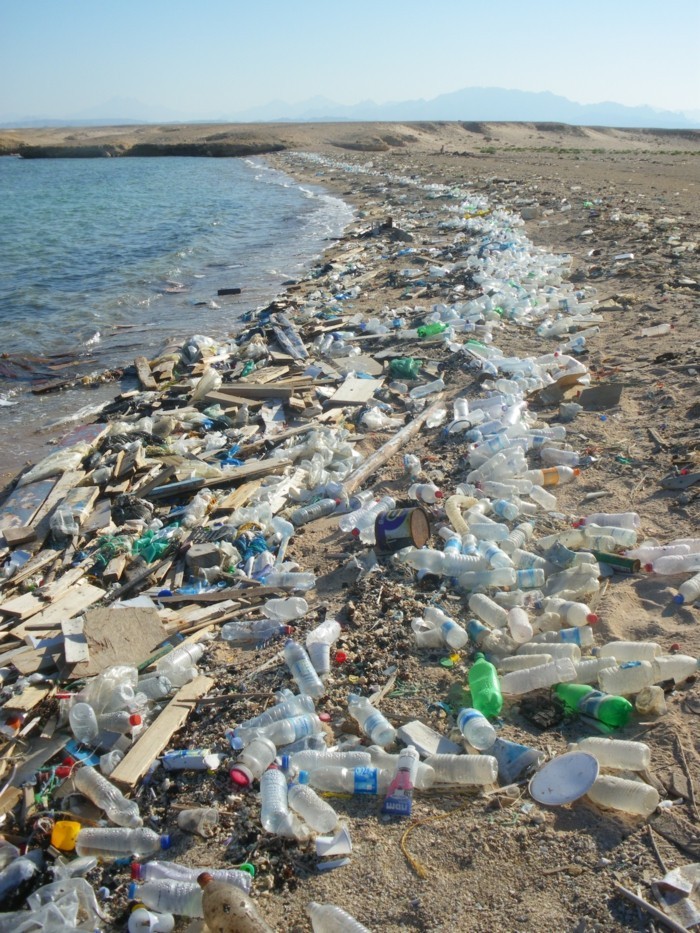 plastik-recycling-strand-mit-plastikmüll