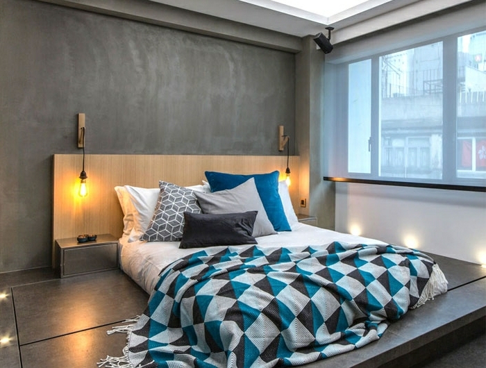 schlafzimmer streichen ideen wand in beton optik kleines zimmer einrichten wandzimmerfarben moderne zimmergestaltung