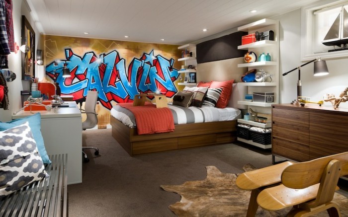 Graffiti-im-Zimmer-im-Schlafzimmer