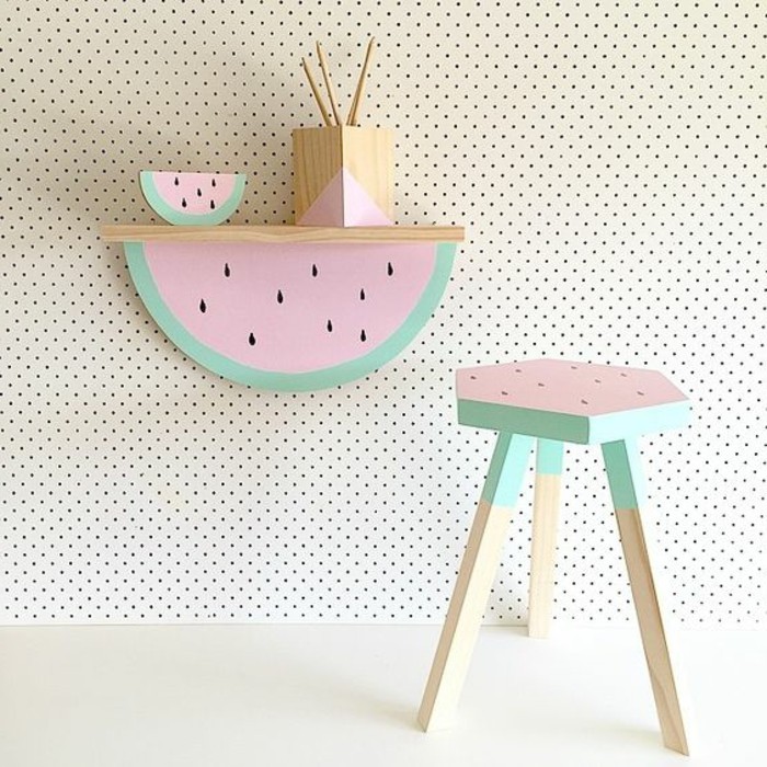 Kinderzimmer-Deko-selber-machen-thematische-wie-Wassermelone