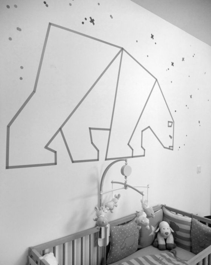 Kinderzimmer-gestalten-mit-Zeichnung-eines-Polarbären