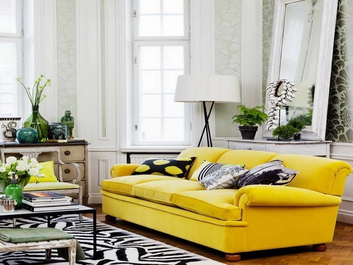 Wohnzimmer-Ideen-mit-Gelb-Eine-auffällige-Atmosphäre