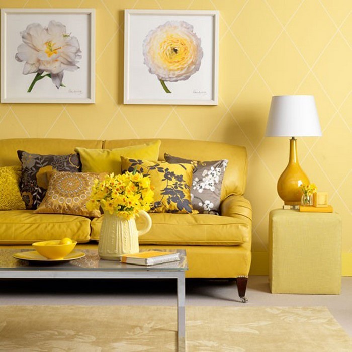 Wohnzimmer-Ideen-mit-Gelb-Eine-auffällige-еinrichtung
