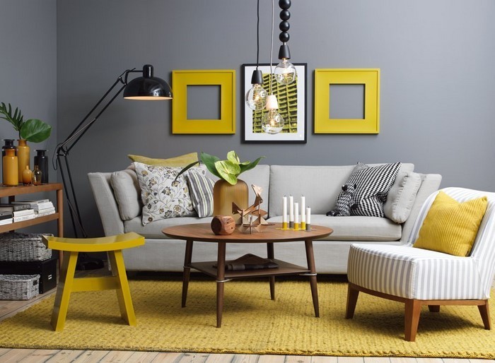 Wohnzimmer-Ideen-mit-Gelb-auffällige-Entscheidung
