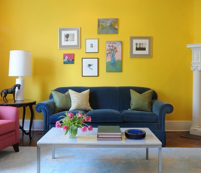 Wohnzimmer-Ideen-mit-Gelb-kreative-Gestaltung