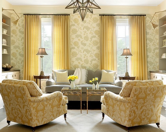 Wohnzimmer-Ideen-mit-Gelb-verblüffende-Gestaltung