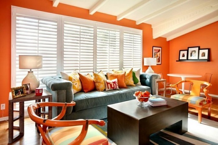 Farben-für-Wohnzimmer-in-Orange-Ein-außergewöhnliches-Design