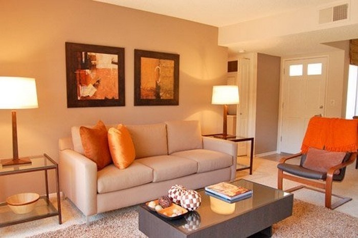 Farben-für-Wohnzimmer-in-Orange-Ein-cooles-Interieur