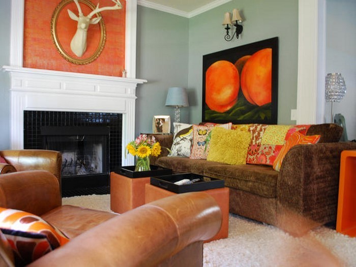Farben-für-Wohnzimmer-in-Orange-Ein-wunderschönes-Interieur