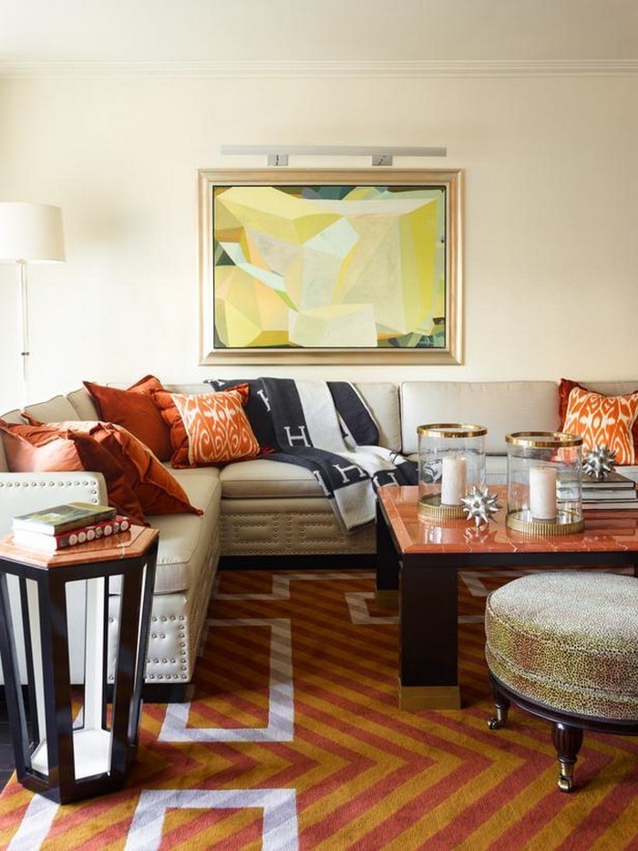 Farben-für-Wohnzimmer-in-Orange-Eine-auffällige-Atmosphäre