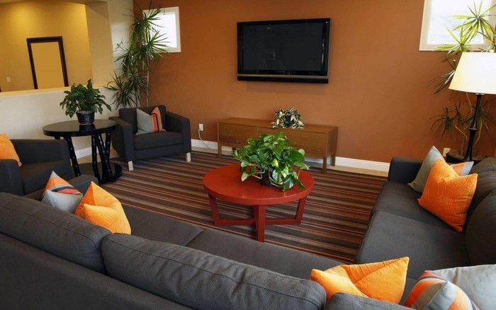 Farben-für-Wohnzimmer-in-Orange-Eine-coole-Ausstattung